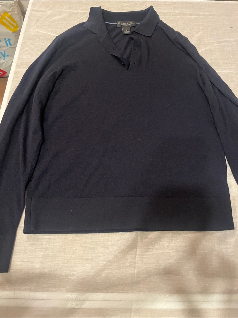 The Men's Store Navy V-Neck Polo Sweater Bloomingdale’s